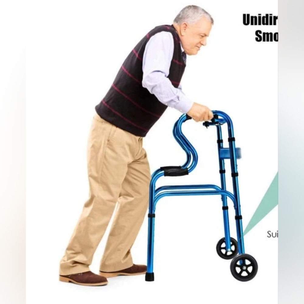 Blue Mobility Walker with Black Accents